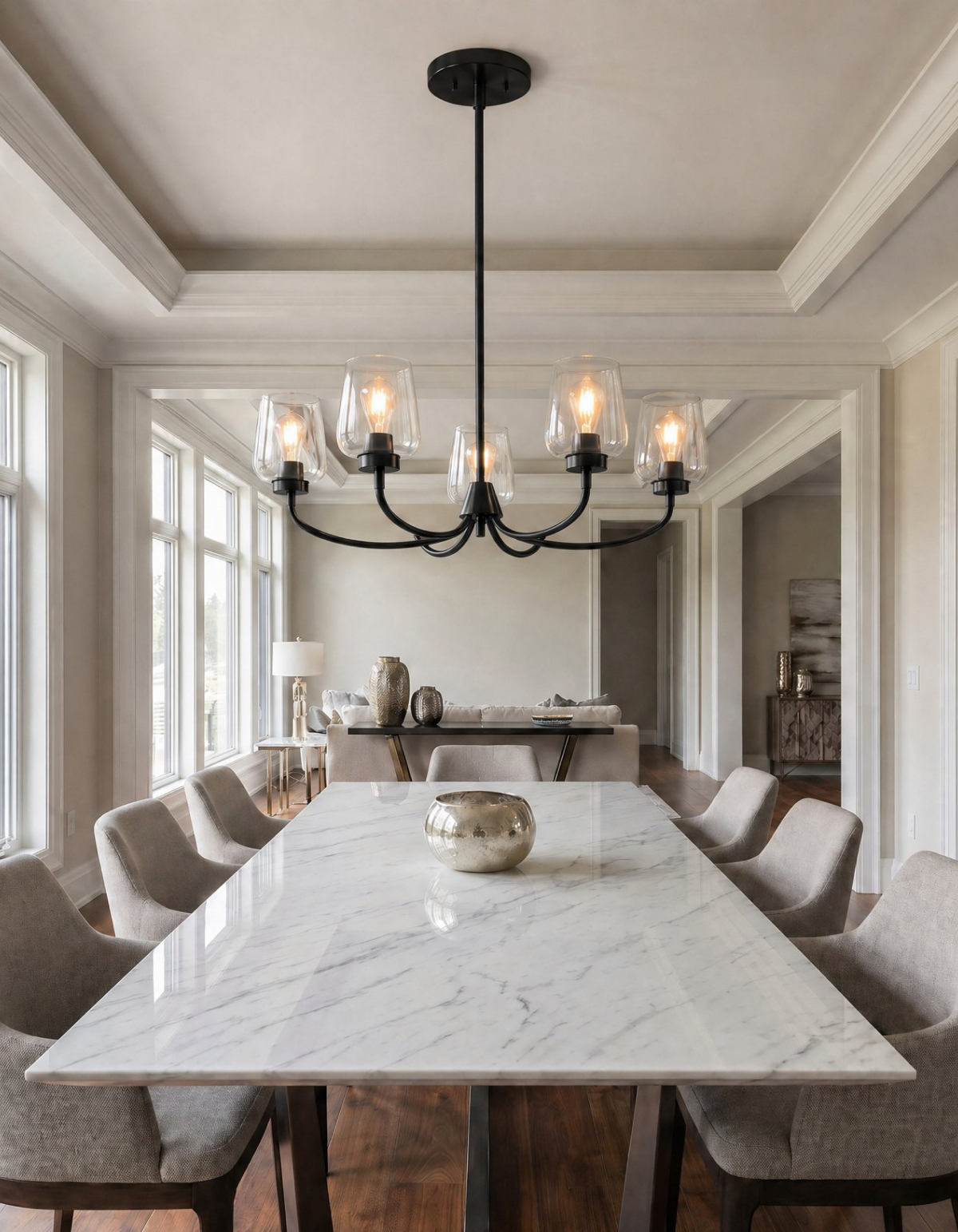 GILA 5-Light Ring Chandelier - Black#Finish_Black