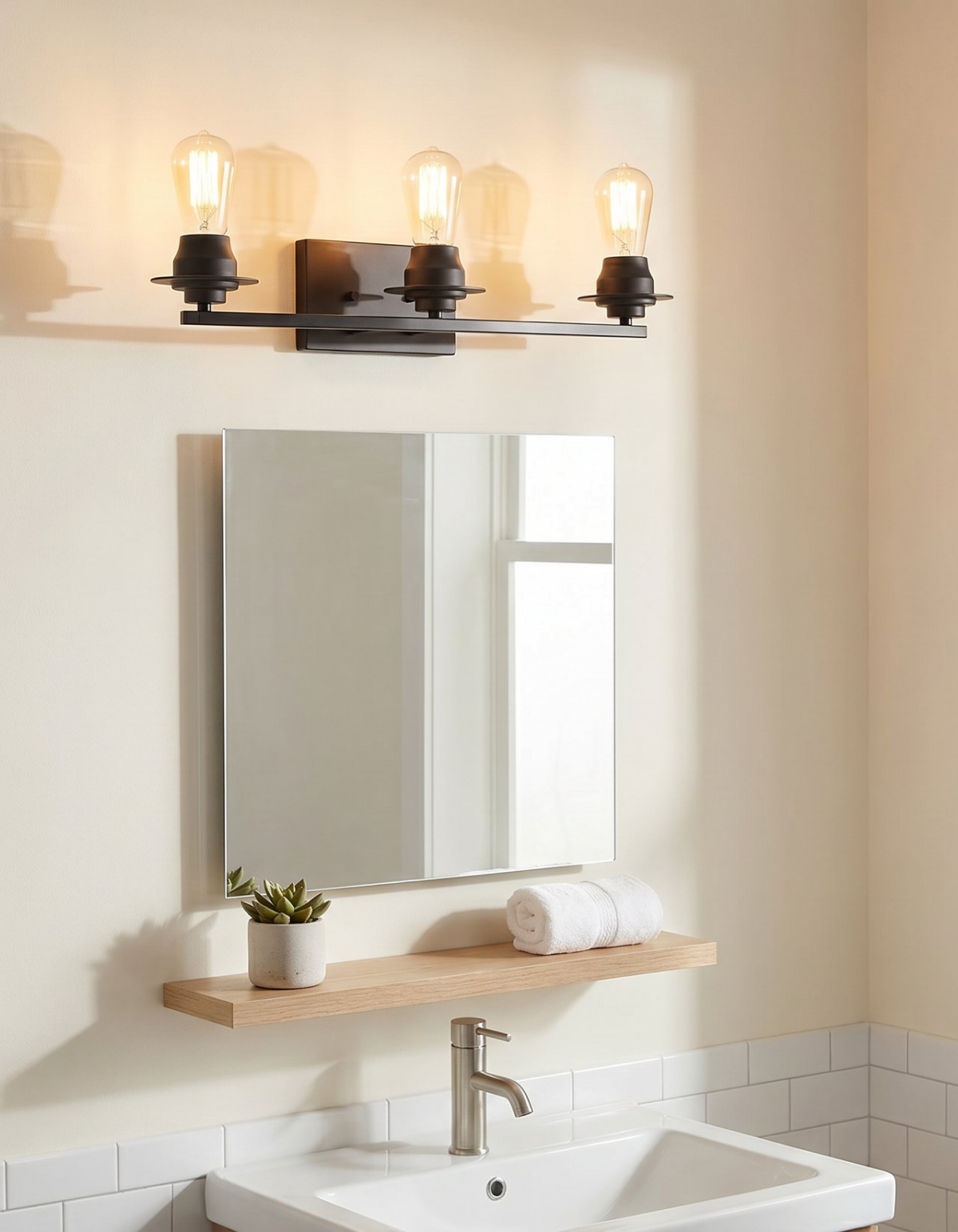 Foundry 3-Light Vanity Light - Black#Finish_Black