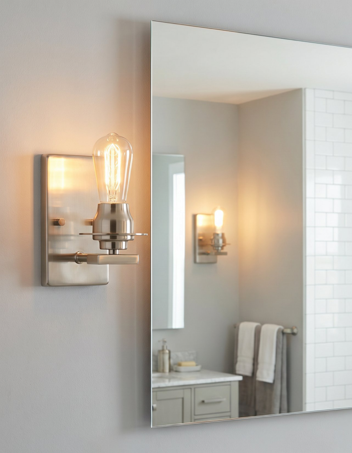 Foundry Wall Sconce - Brushed Nickel#Finish_Brushed Nickel