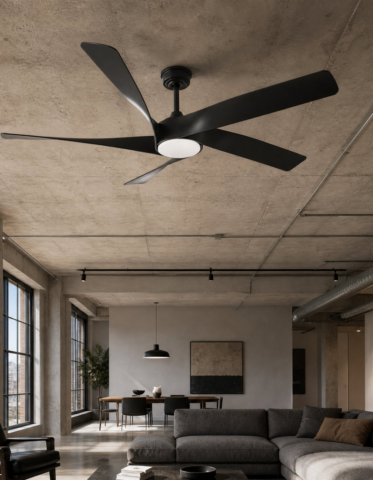 MIGHTY CONDOR 60" Mighty Condor Fan - Matte Black With Matte Black#Finish_Matte Black With Matte Black