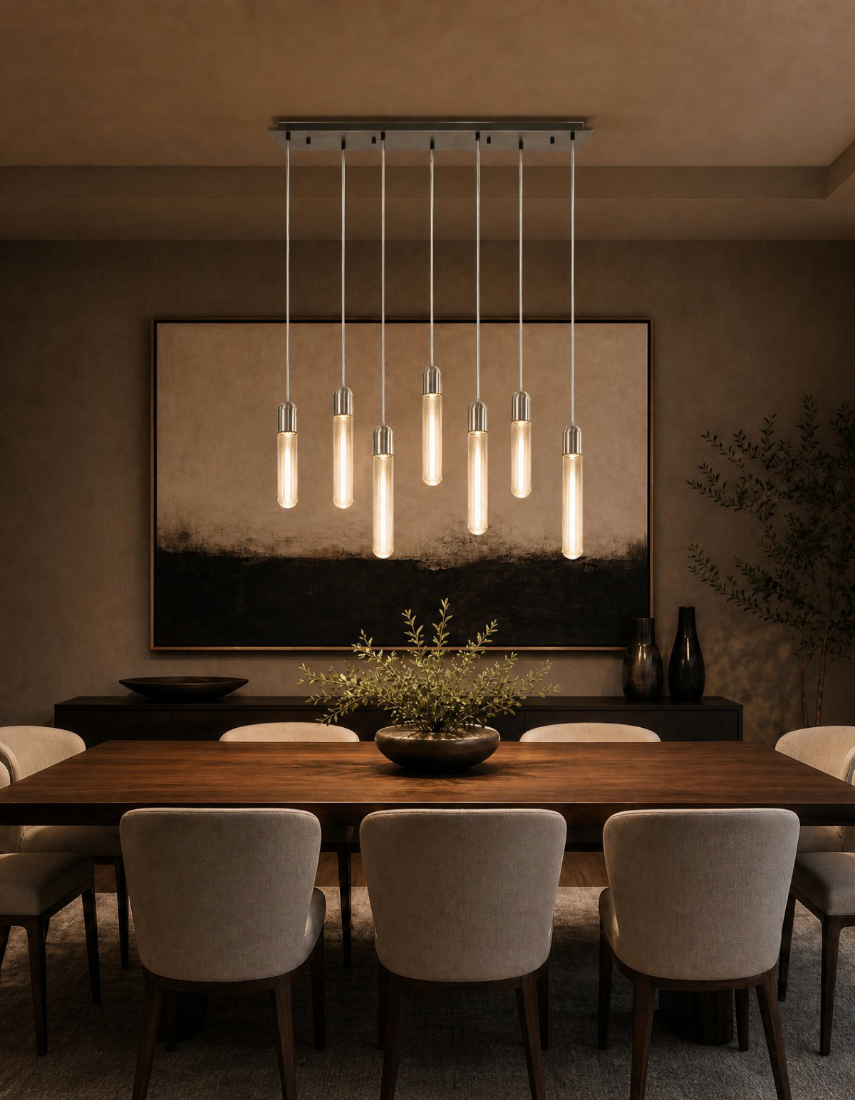 Hawthorne 7-Light Pendant - HWTHN-MLP7-47-BKSM