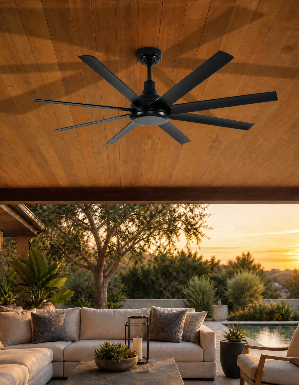 Raven 65-in. Commercial Ceiling Fan - Black#Finish_Black