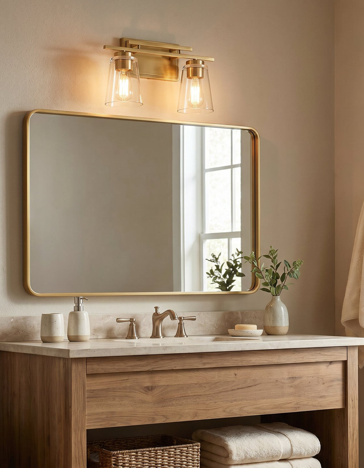 Haily 2-Light Vanity Light - Satin Gold#Finish_Satin Gold