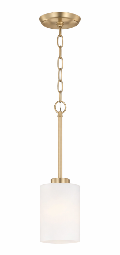 ALDEN 1-Light Pendant with Etched Glass Shade