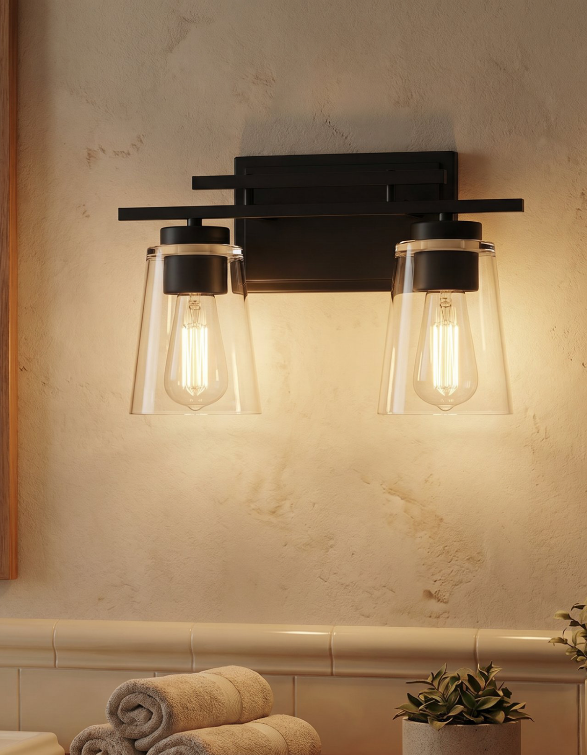 Haily 2-Light Vanity Light - Black#Finish_Black