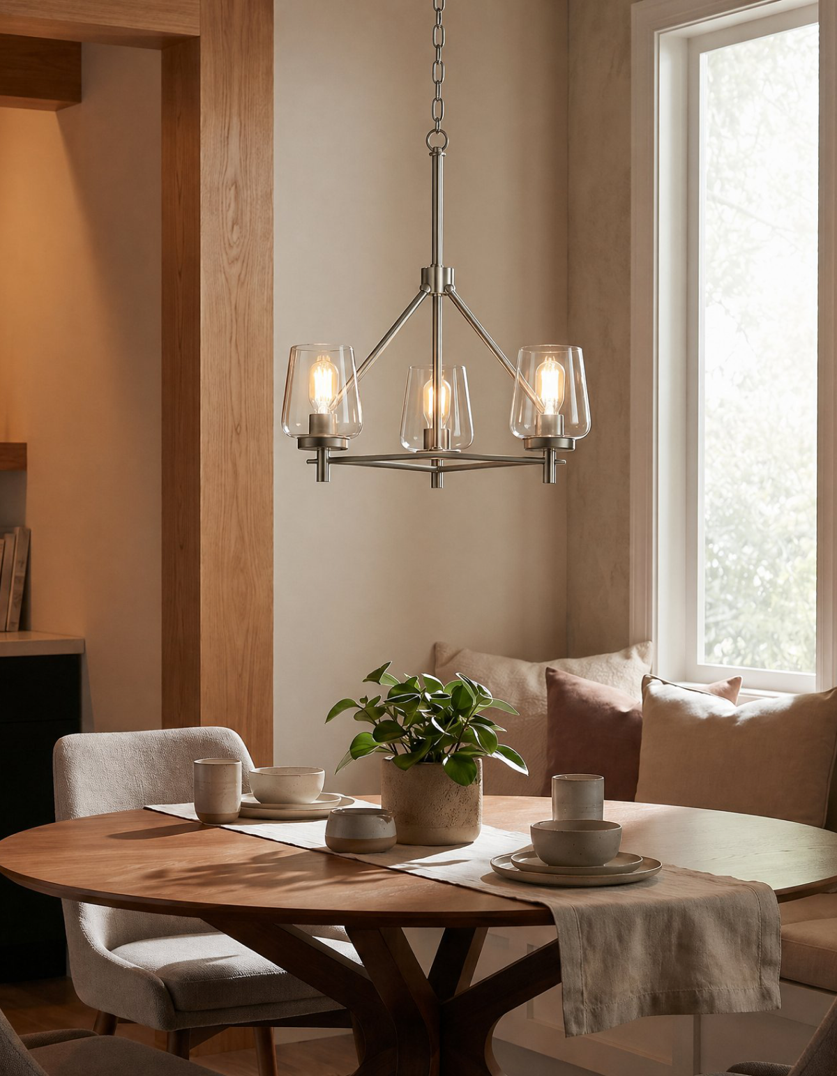 GILA 3-Light Chandelier - Brushed Nickel#Finish_Brushed Nickel