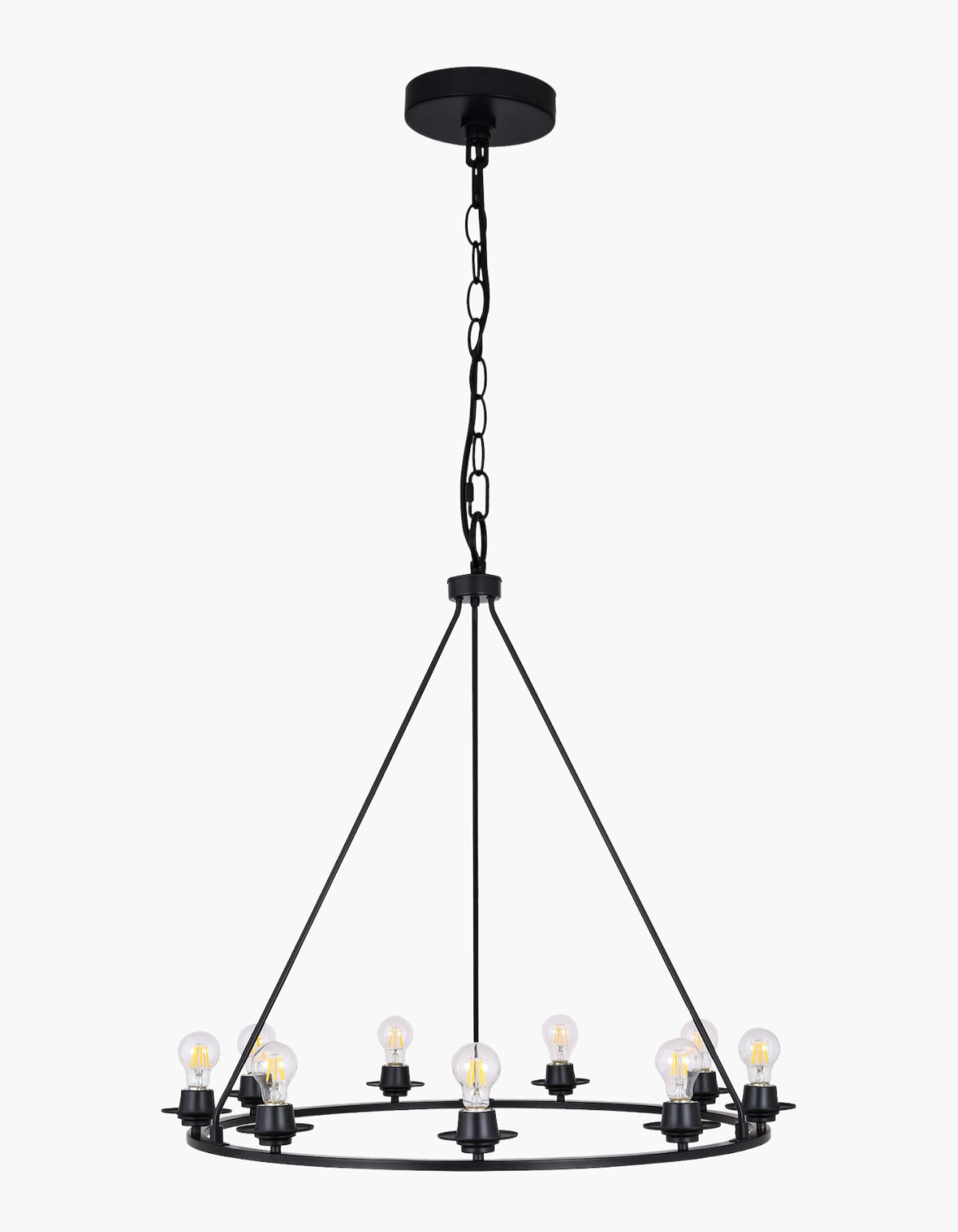 Foundry 9-Light Chandelier - Black#Finish_Black