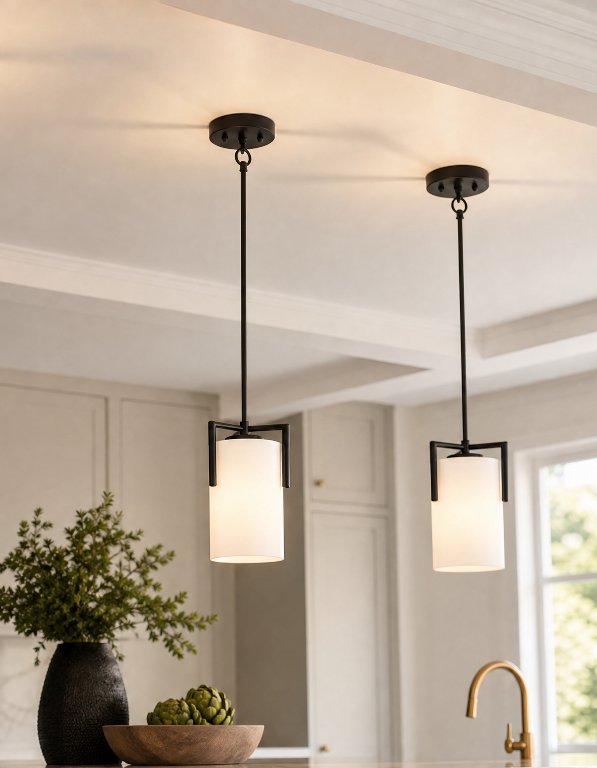 Bella Single Pendant - Black#Finish_Black