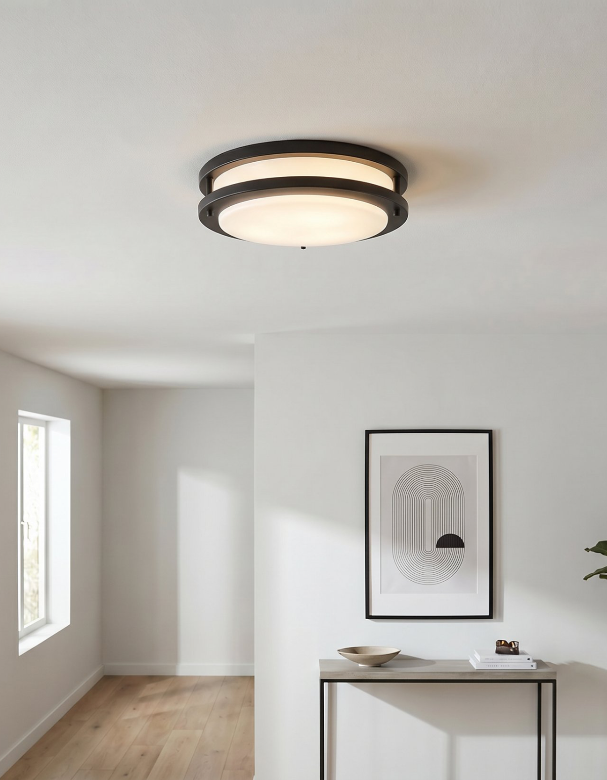 DAWN 12" double ring flush mount - Black#Finish_Black