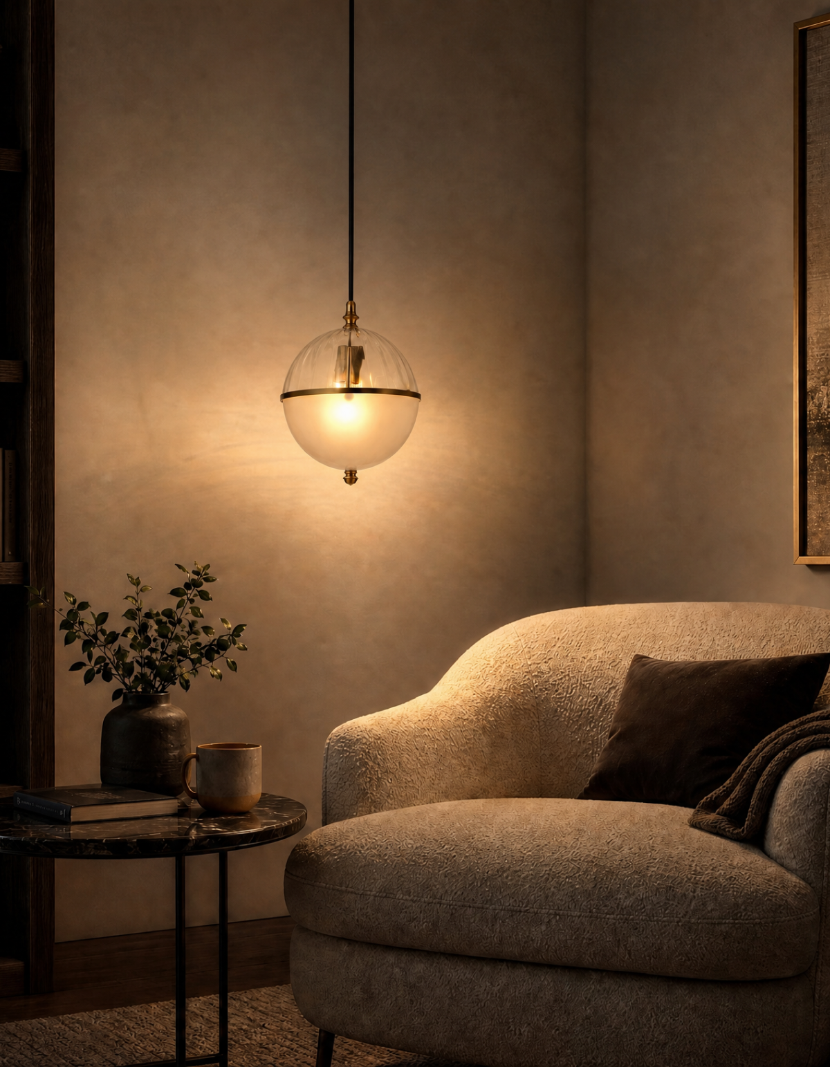 Calder 11-in. 1-Light Pendant - Frosted White Glass#Glass_Frosted White Glass