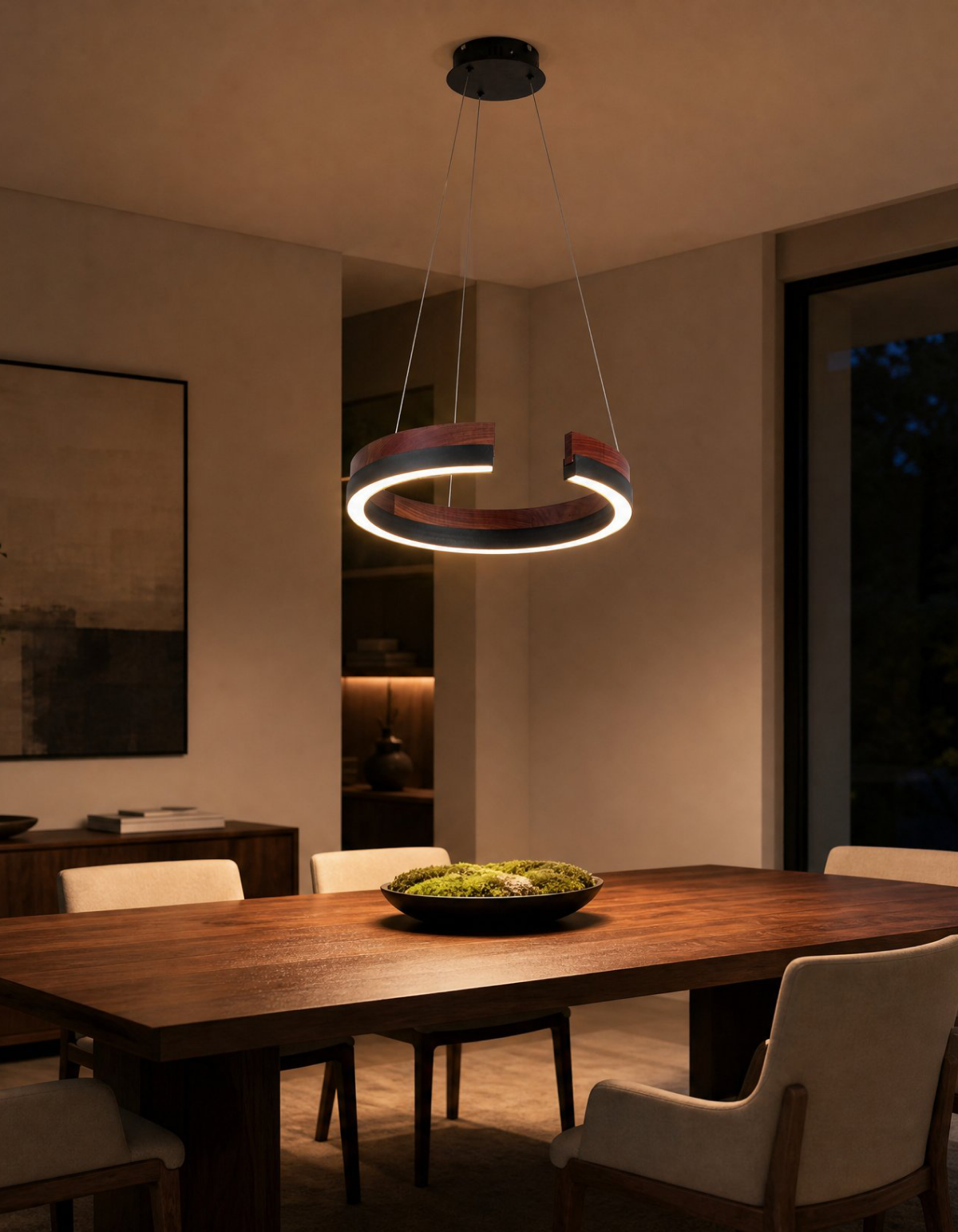 Rowan 24" Chandelier - Dark Walnut#Finish_Dark Walnut