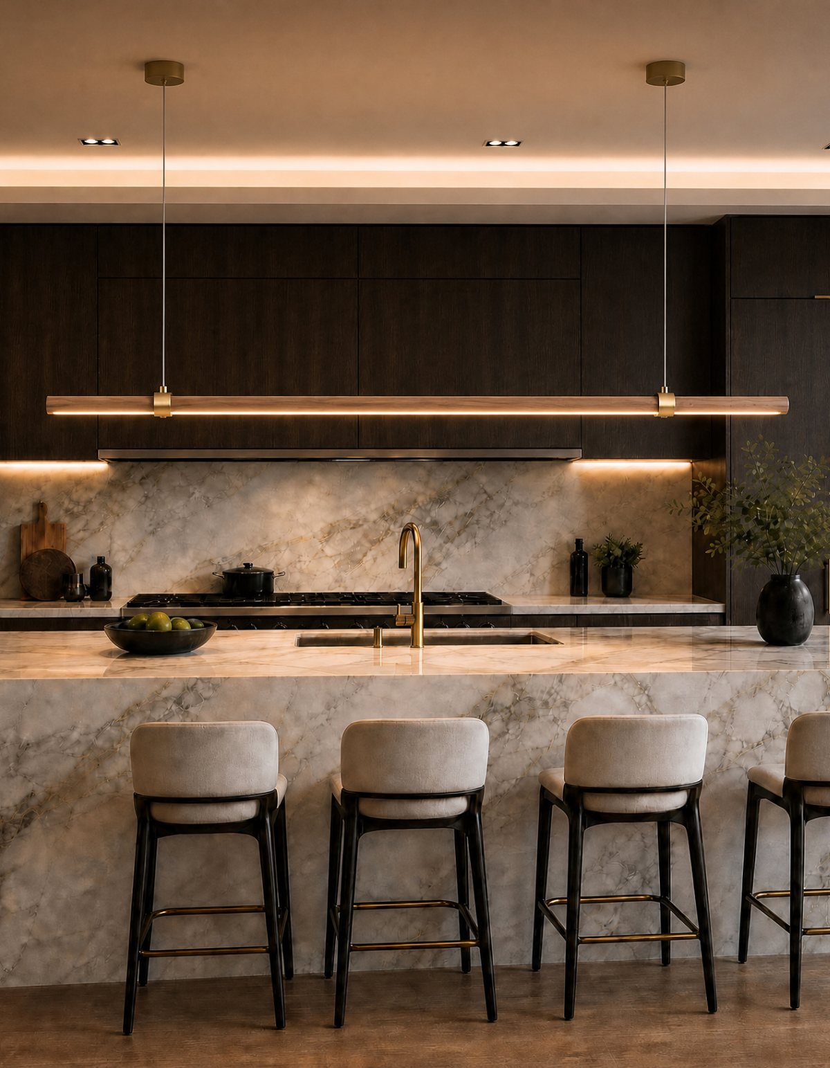 Rowan 72-in. Linear Chandelier - Light Oak#Finish_Light Oak