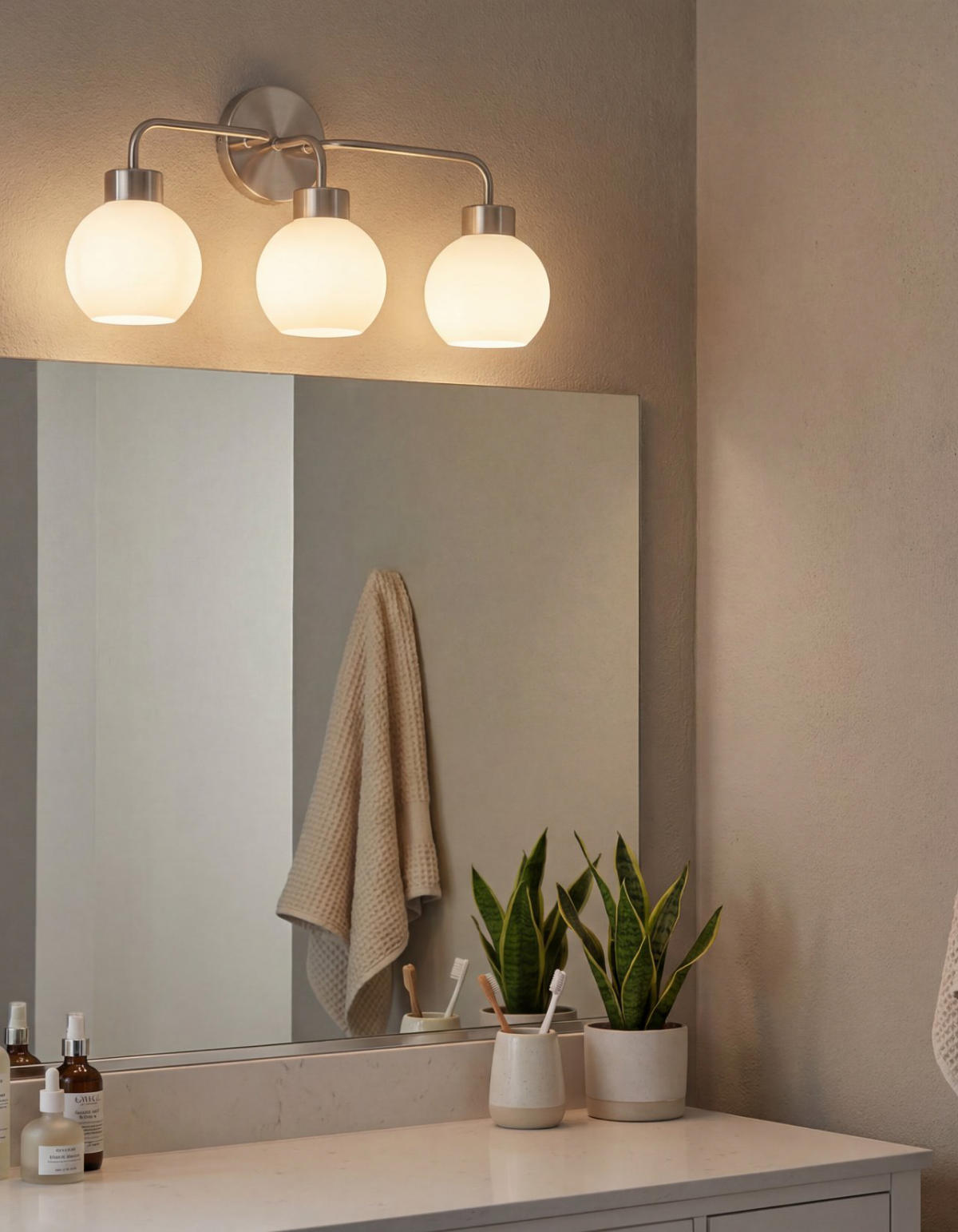 Opal 3-Light Vanity - Brushed Nickel#Finish_Brushed Nickel