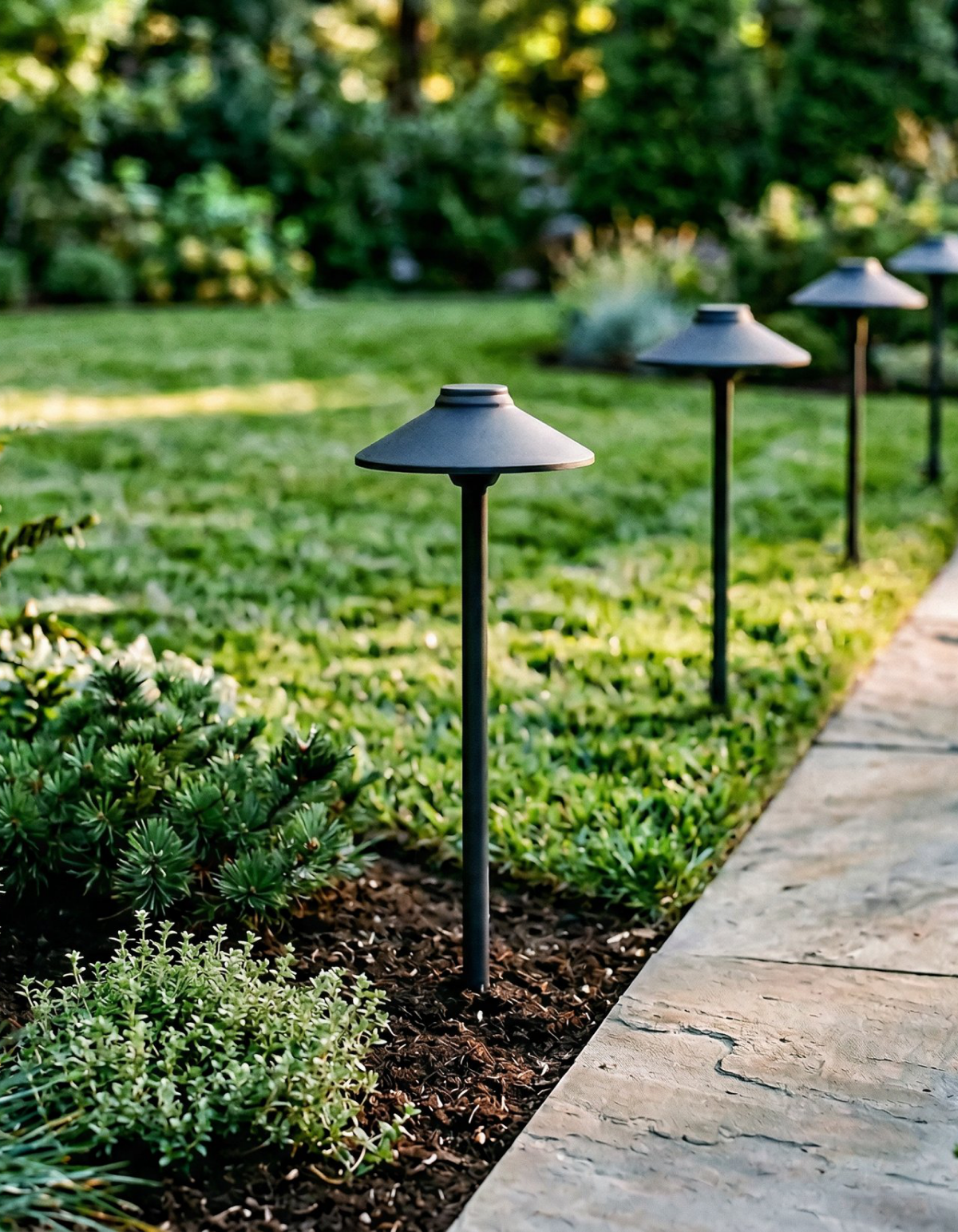 EVENING 18-in. Path Light – Antique Brass - Antique Brass#Finish_Antique Brass