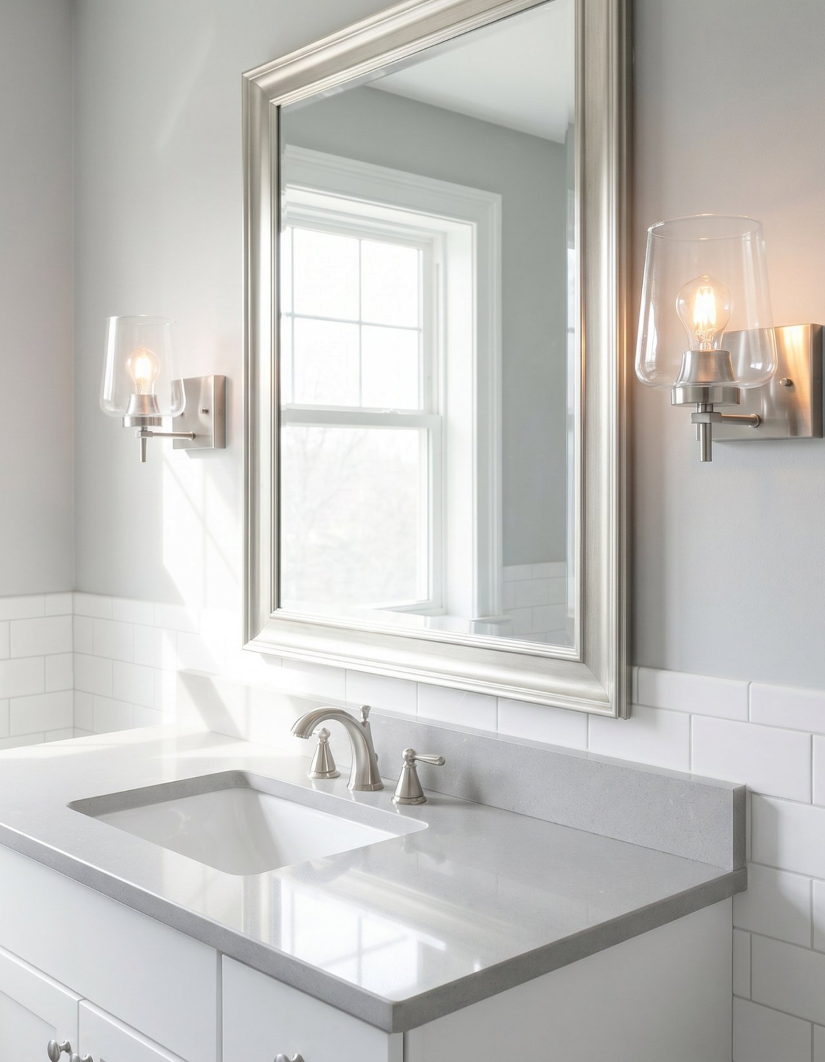 Gila Hallway Wall Sconce - Chrome Finish, Clear Glass#Finish_Chrome Finish, Clear Glass