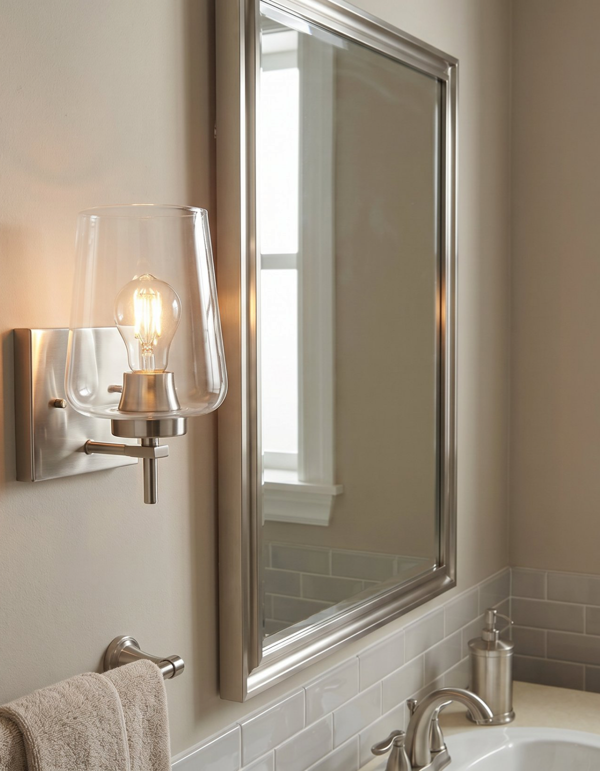 Gila Hallway Wall Sconce - Chrome Finish, Clear Glass#Finish_Chrome Finish, Clear Glass