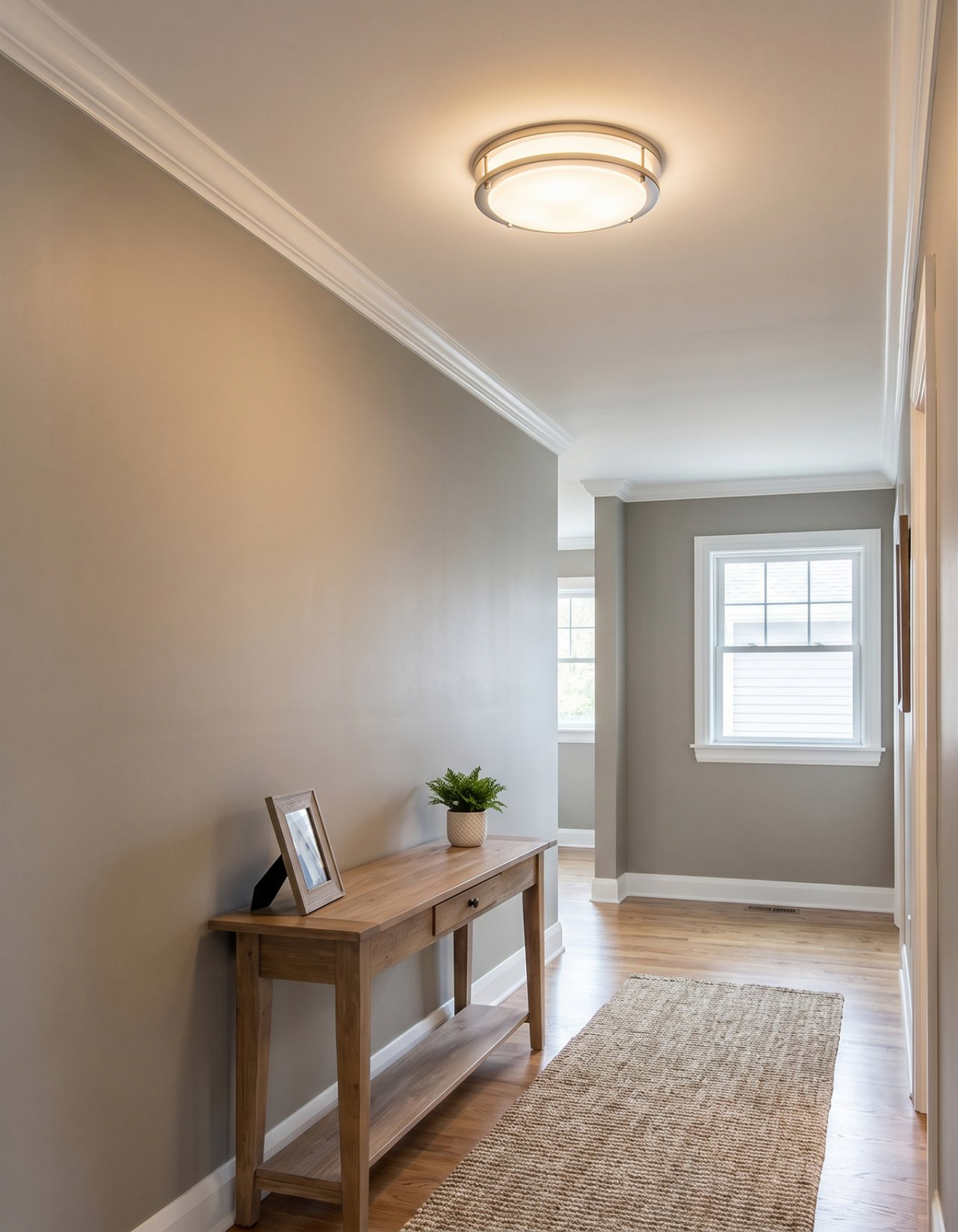 DAWN 14" double ring flush mount - Brushed Nickel#Finish_Brushed Nickel
