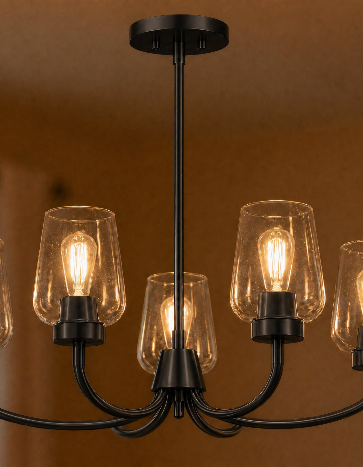 GILA 5-Light Ring Chandelier - Black#Finish_Black