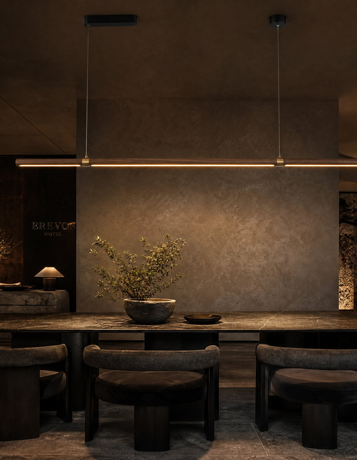 Rowan 48-in. Linear Chandelier - Dark Walnut#Finish_Dark Walnut