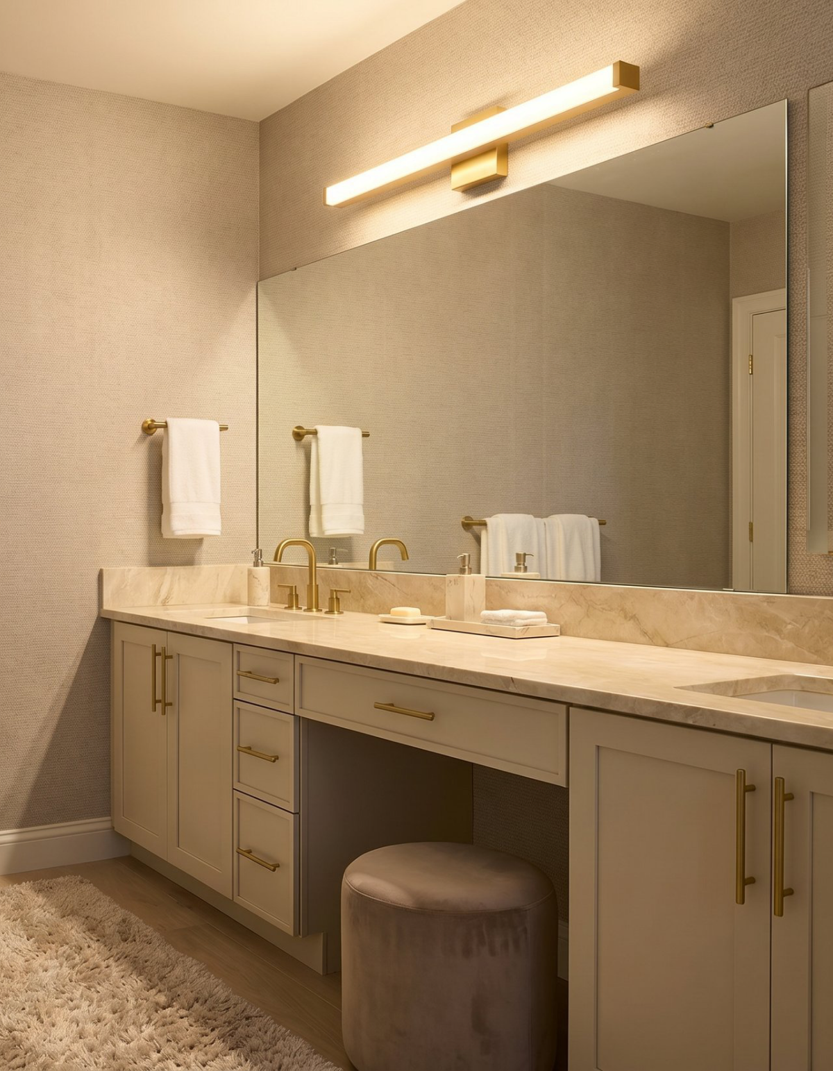 Vista Linear Vanity Light - Satin Gold / 36 in#Finish_Satin Gold#Size_36 in