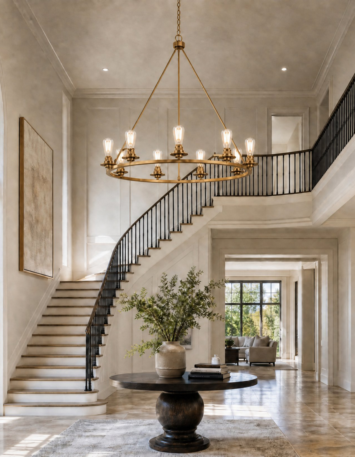 Foundry 9-Light Chandelier - Satin Gold#Finish_Satin Gold