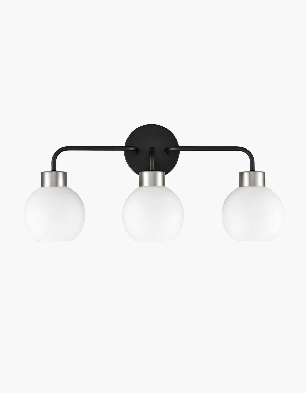 Opal 3-Light Vanity Light - Black & Brushed Nickel#Finish_Black & Brushed Nickel