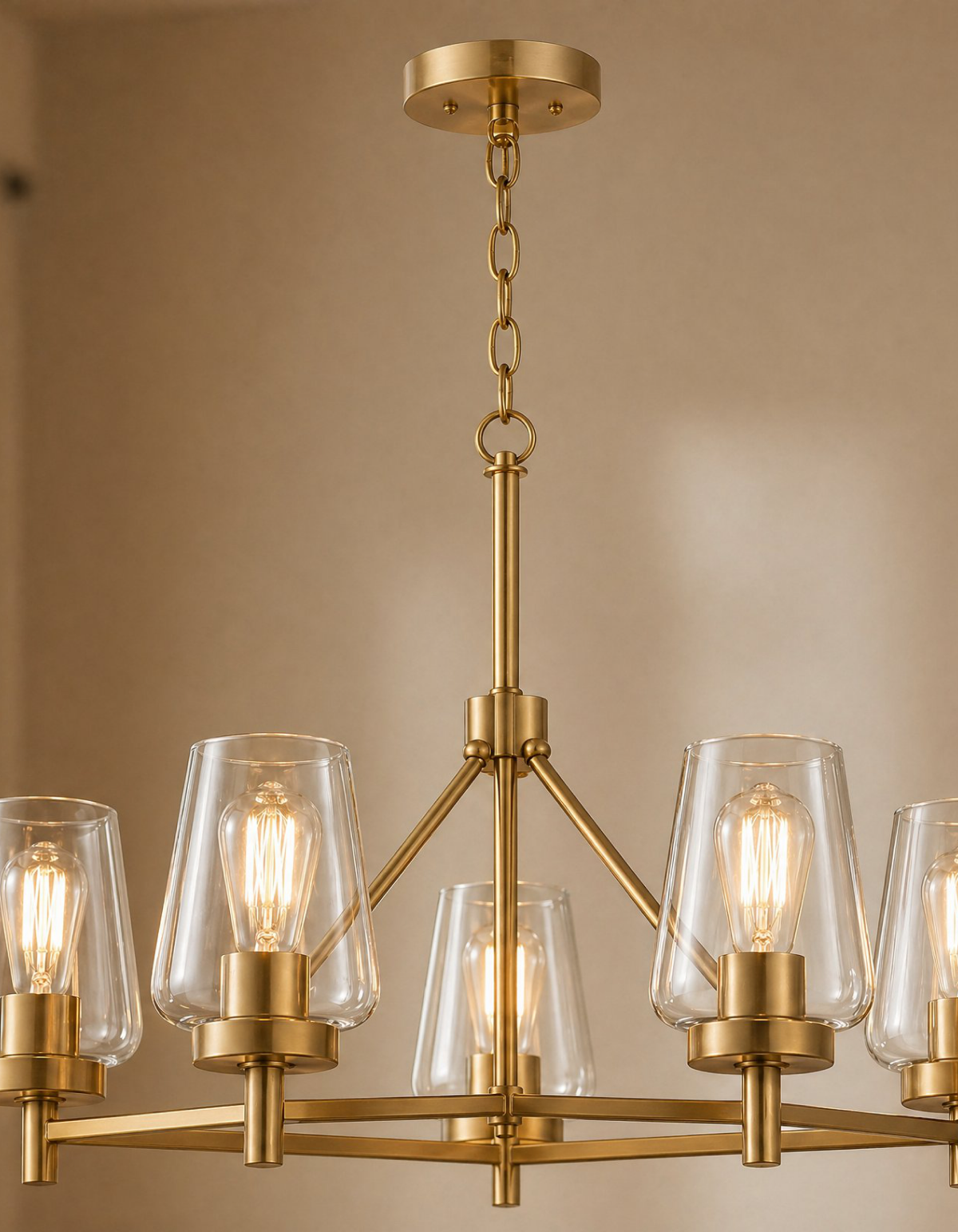 GILA 5-Light Chandelier - Satin Gold#Finish_Satin Gold