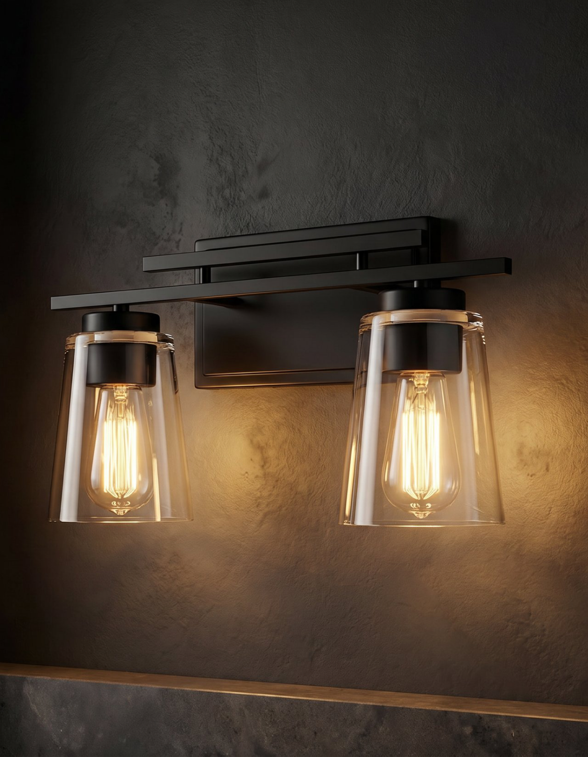 Haily 2-Light Vanity Light - Black#Finish_Black