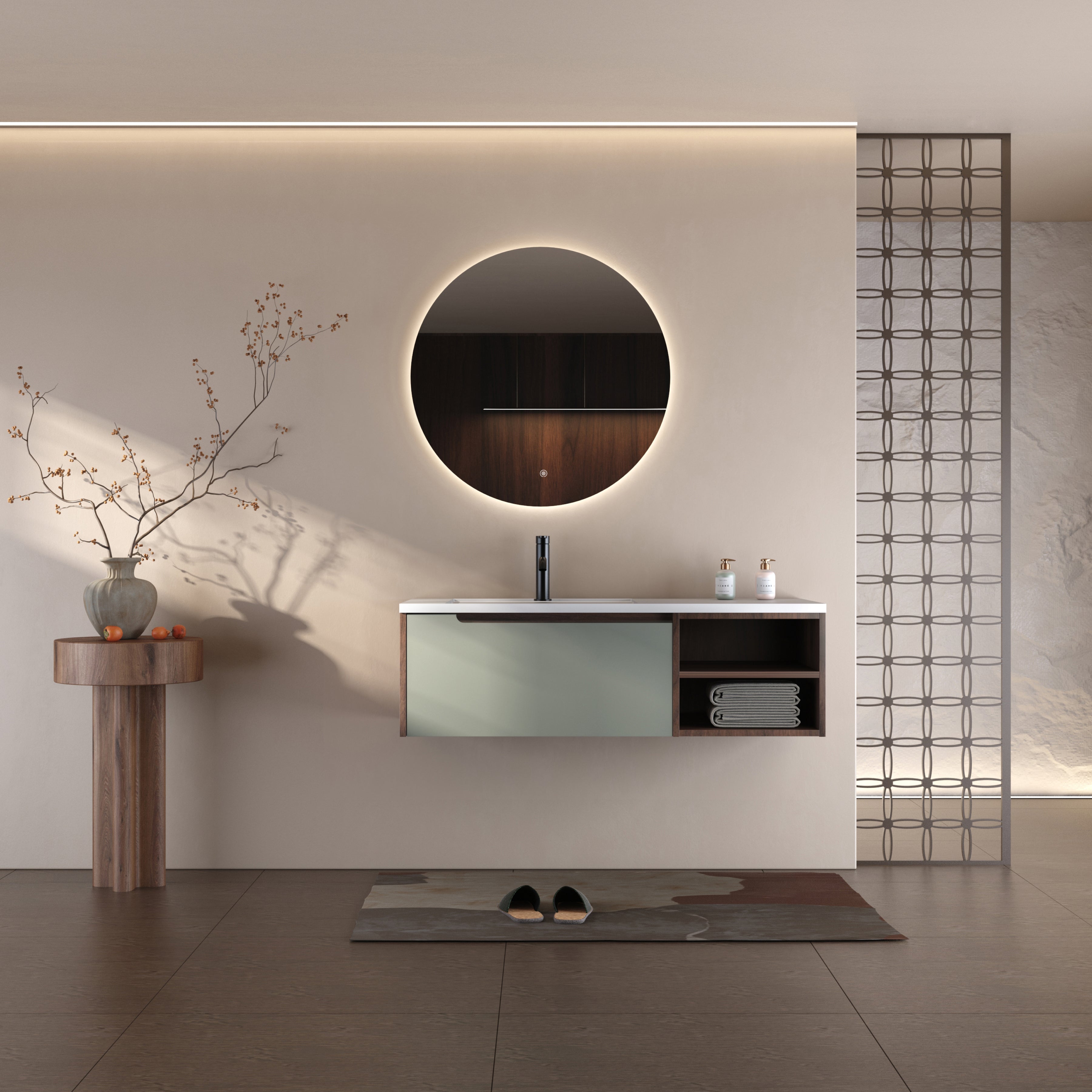 LUCENT Medium Cabinet, Basin, LED Mirror
