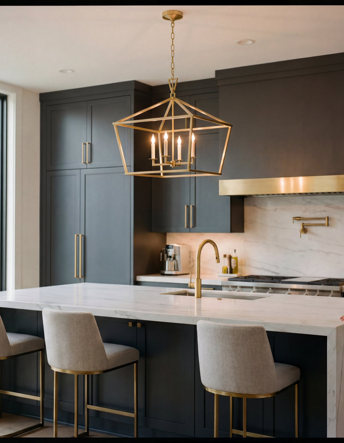 Adler 4-Light Cage Chandelier (28 in.) - Satin Gold#Finish_Satin Gold