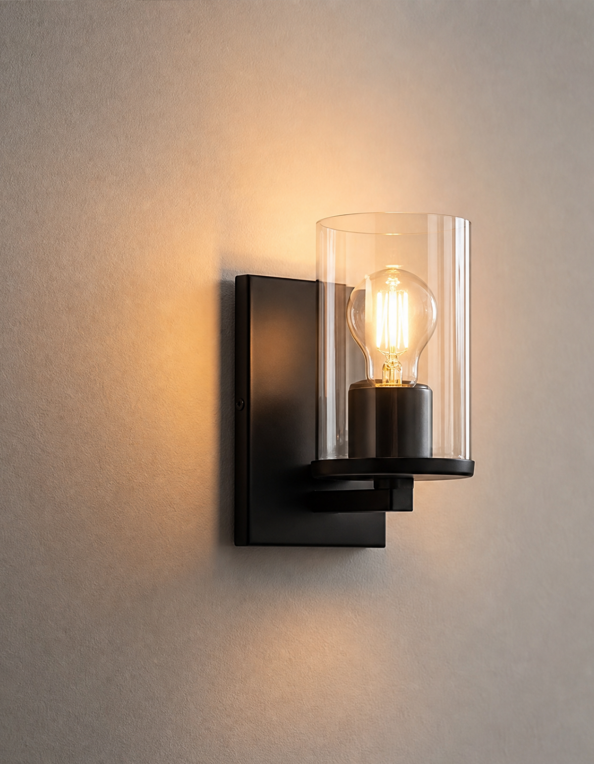 Aurelia Wall Sconce - Black Finish, Clear Glass#Finish_Black Finish, Clear Glass