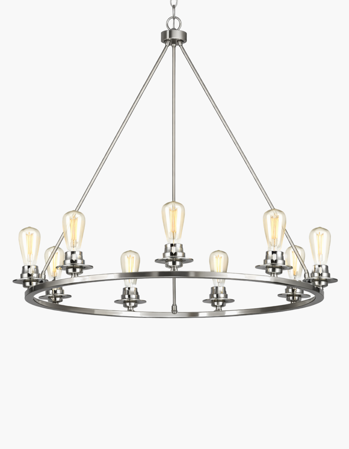 Foundry 9-Light Chandelier - Brushed Nickel#Finish_Brushed Nickel