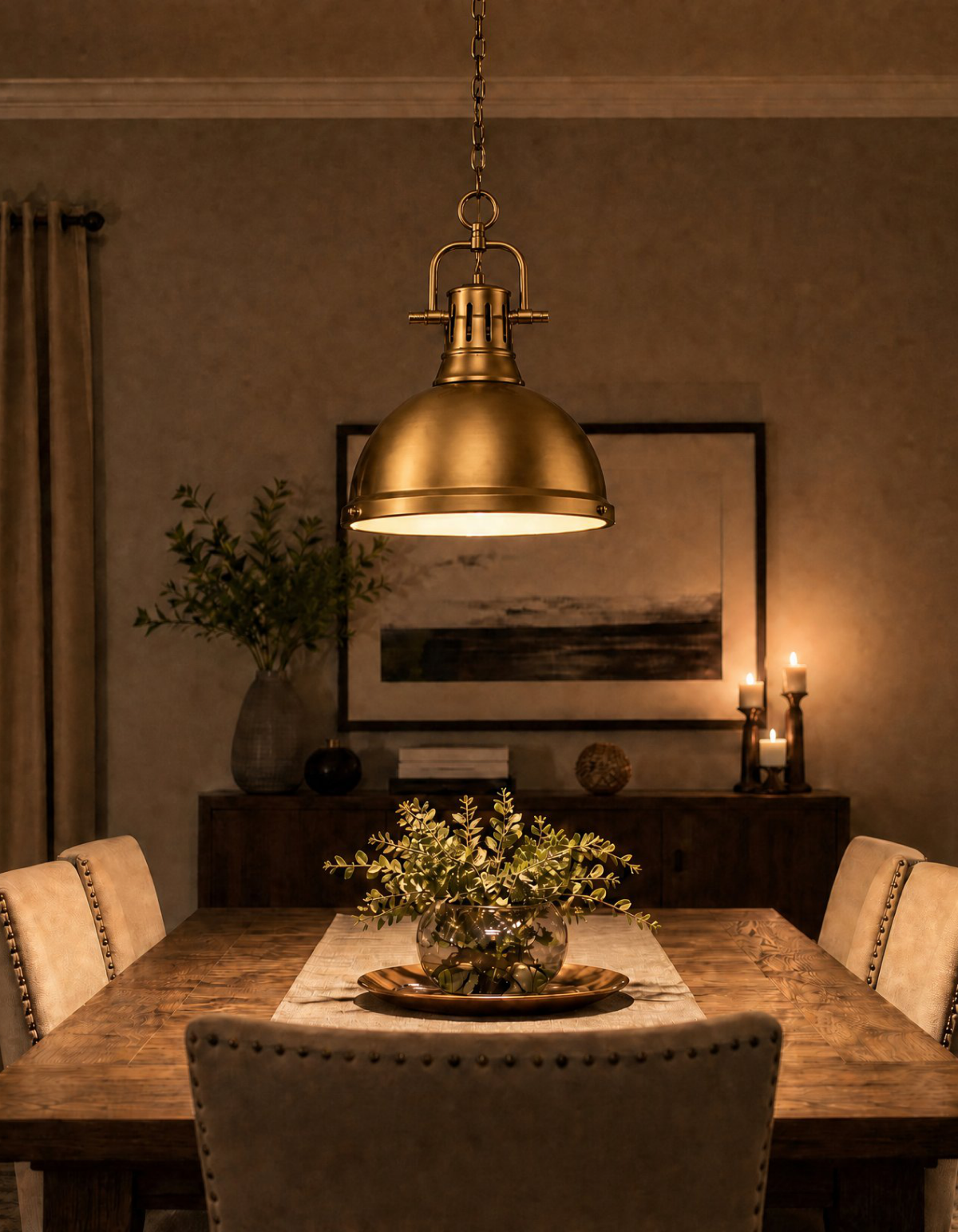 Foundry Single Pendant - Satin Gold#Finish_Satin Gold