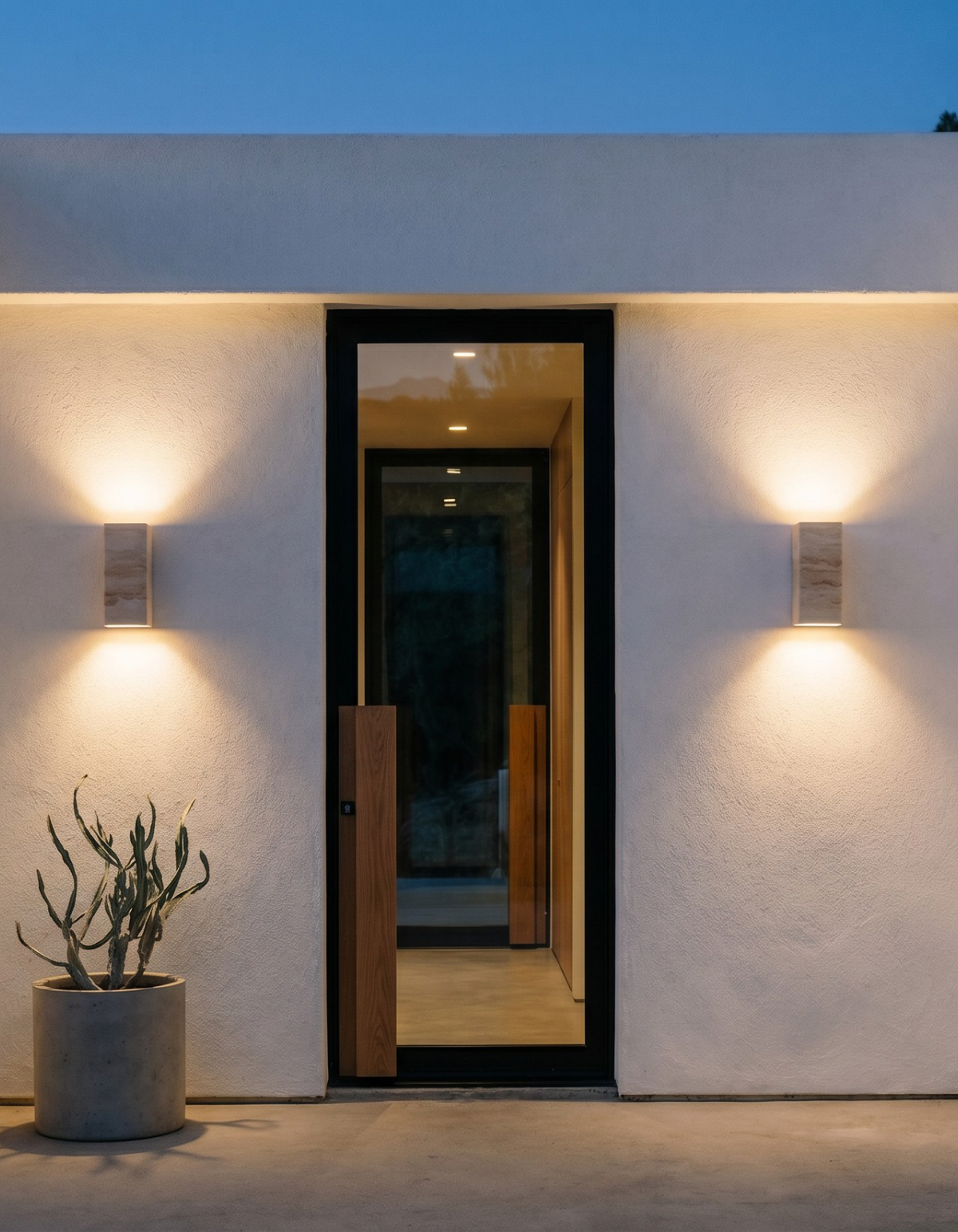 TOR 4-in. Compact Wall Sconce, Travertine Finish