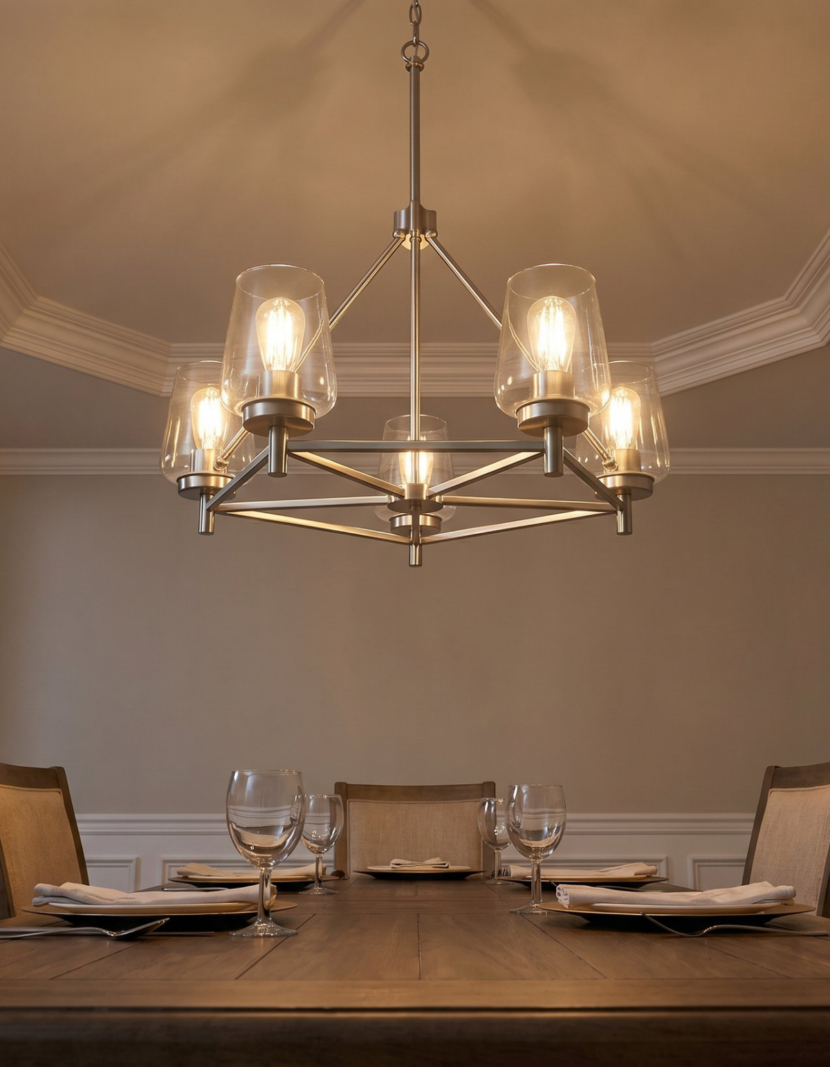 GILA 5-Light Chandelier - Brushed Nickel#Finish_Brushed Nickel