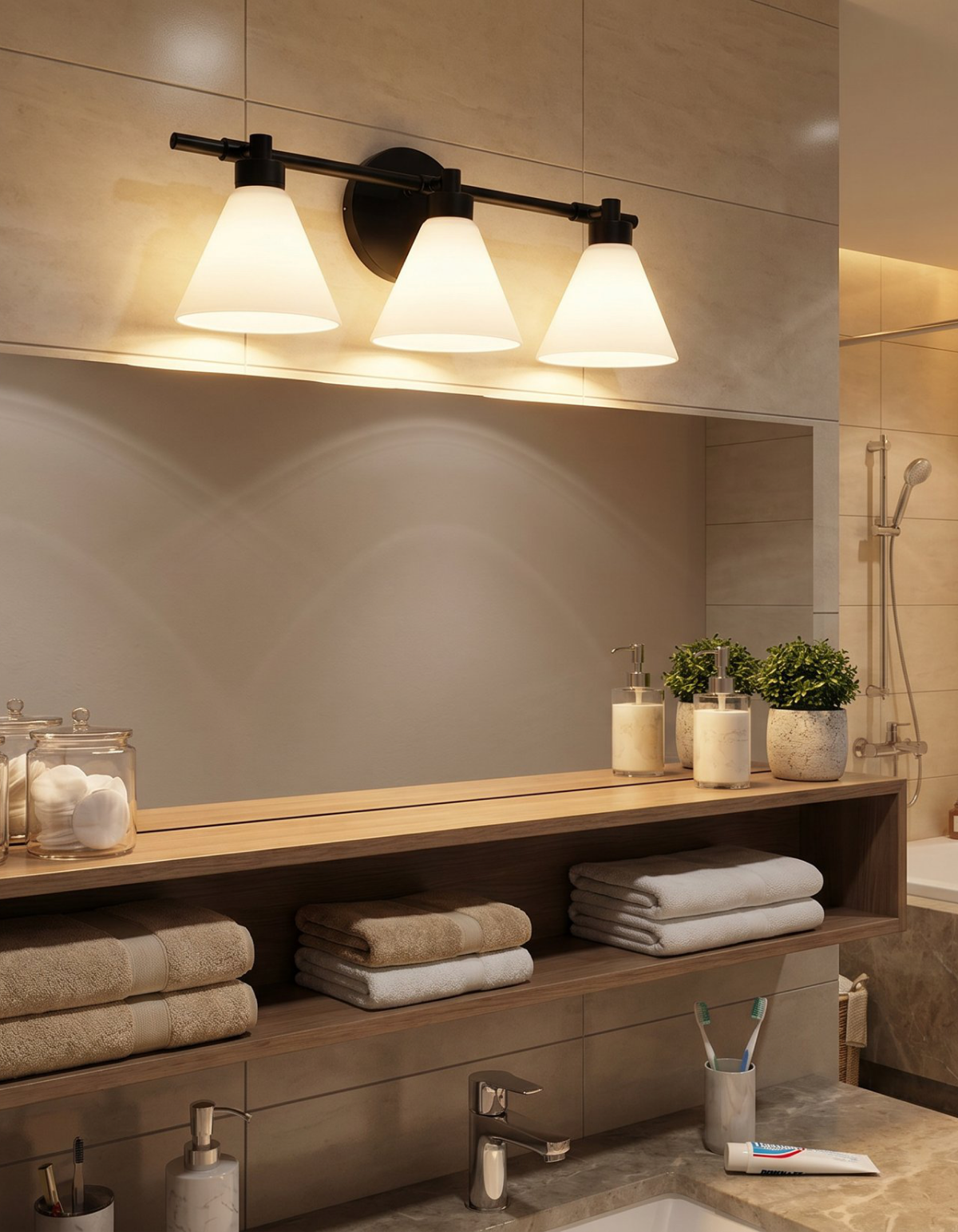 Maren 3-Light Vanity Light - MARN-V3-C-BKF