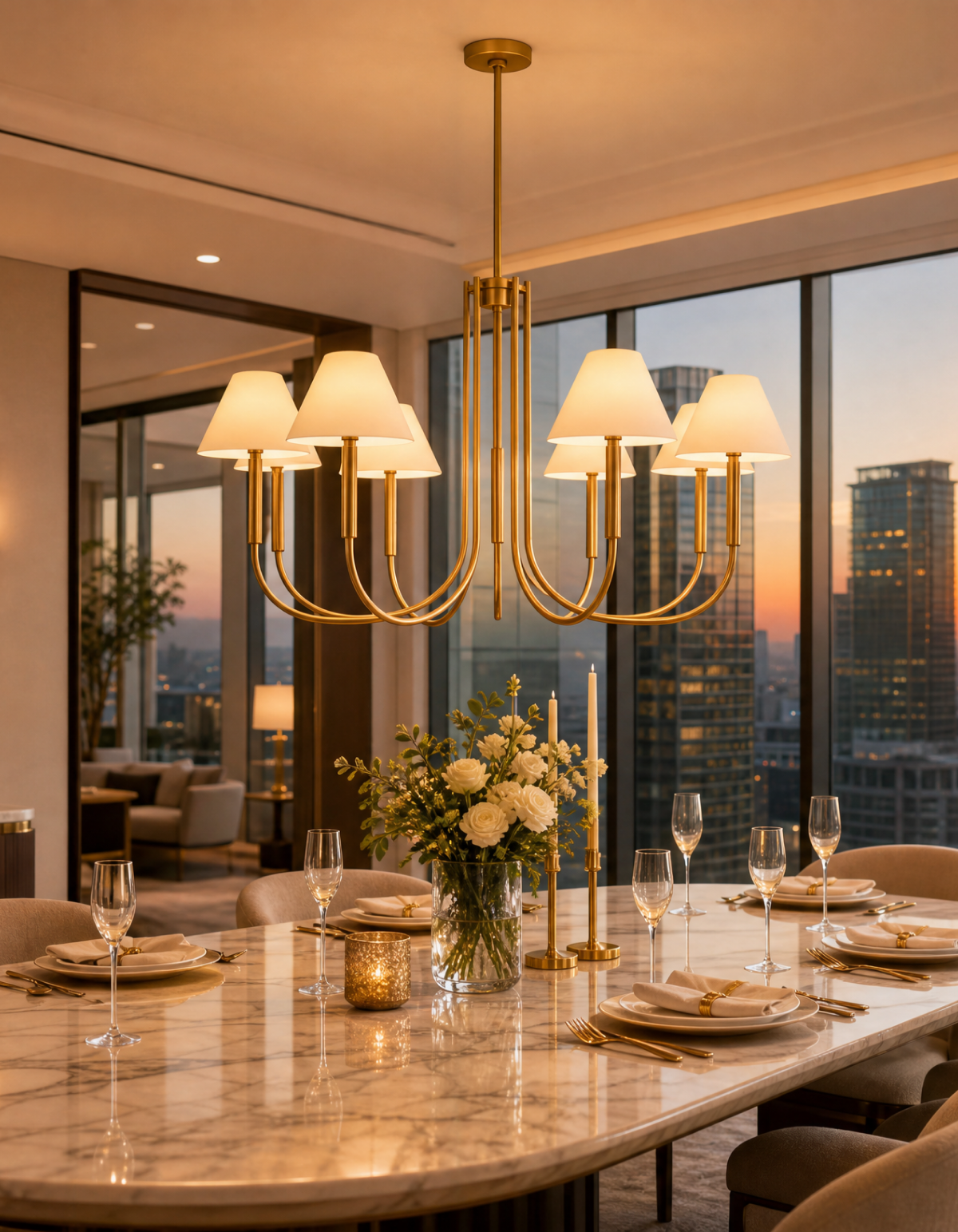 Parlor 5-Light Chandelier - Satin Gold#Finish_Satin Gold