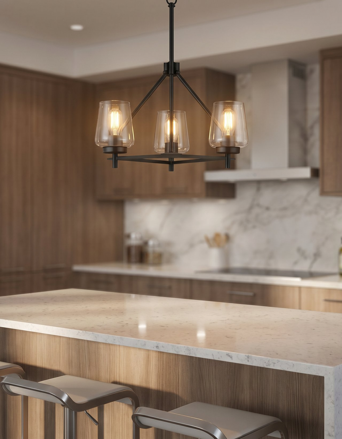 GILA 3-Light Chandelier - Black#Finish_Black