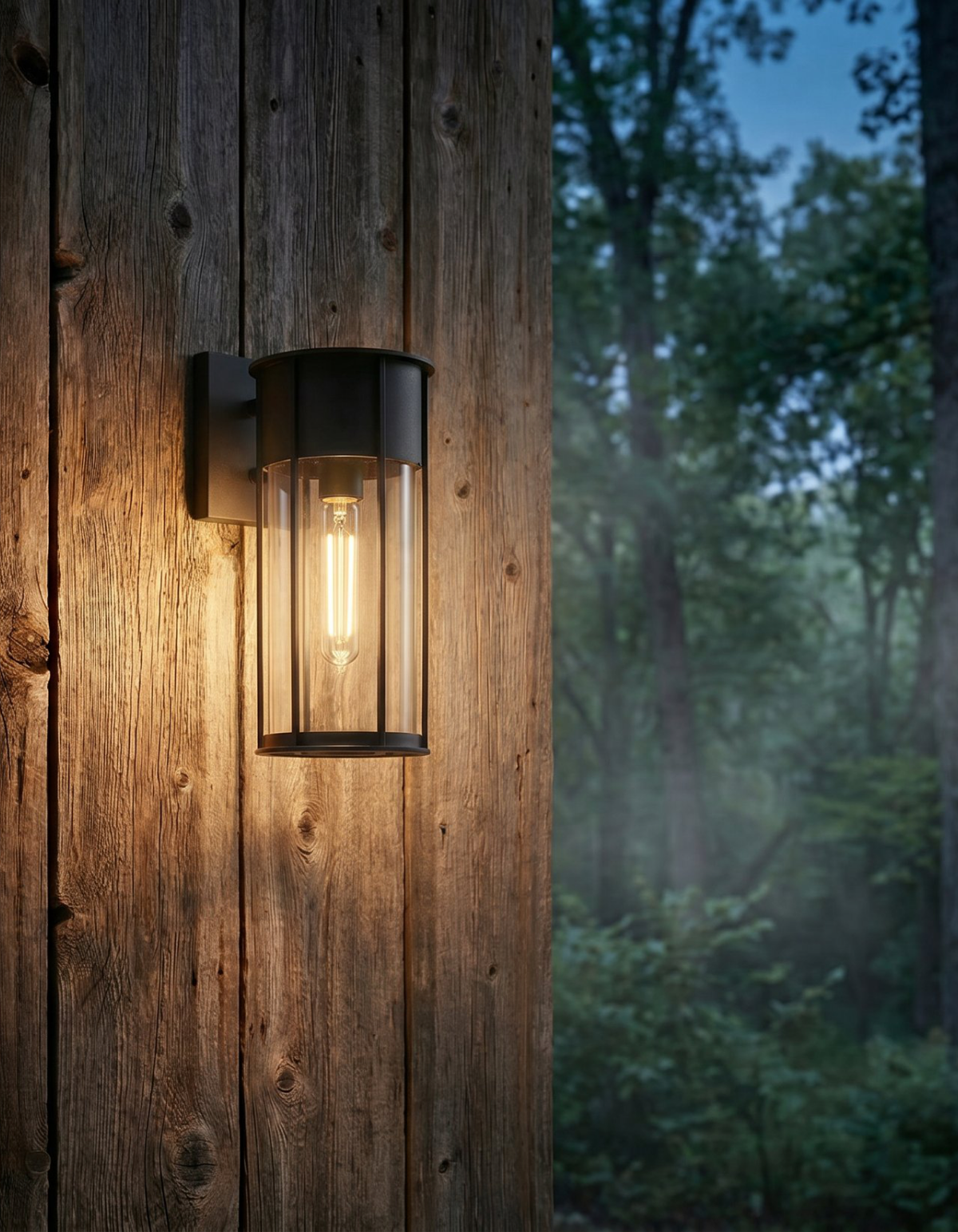 Rainier 14-in. Outdoor Wall Lantern - Black#Finish_Black