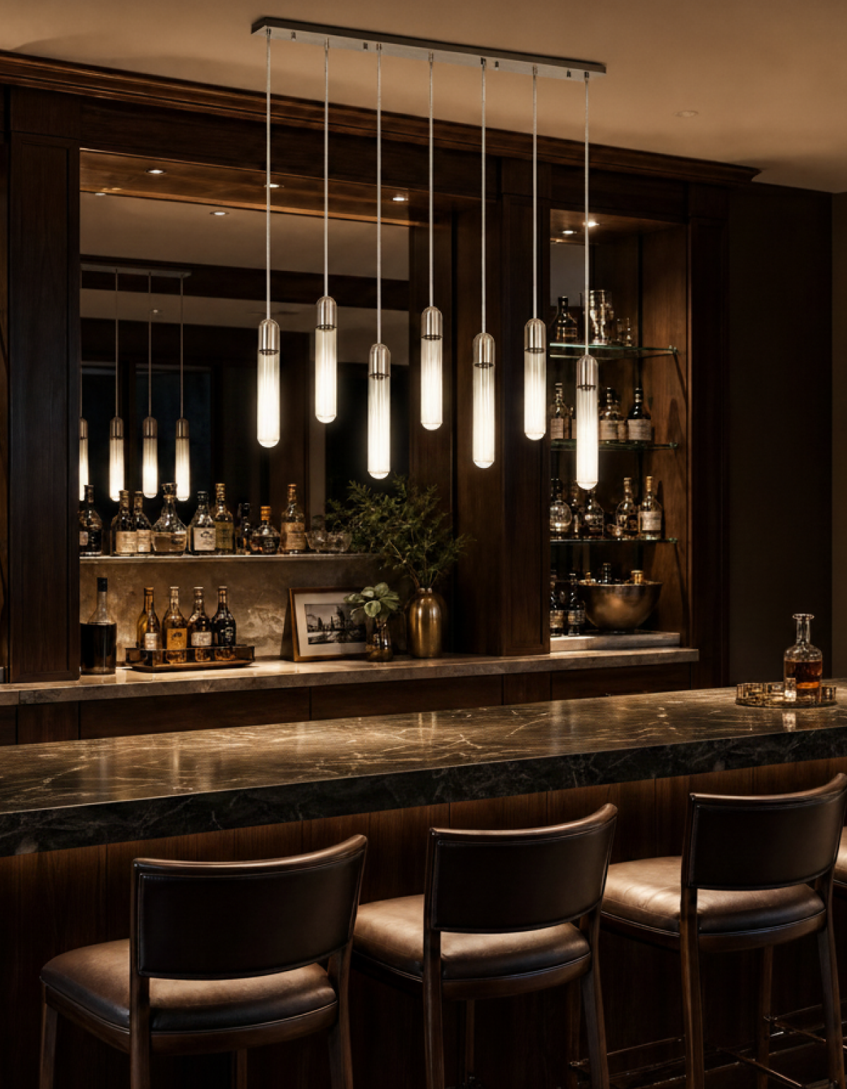 Hawthorne 7-Light Pendant - HWTHN-MLP7-47-BKSM