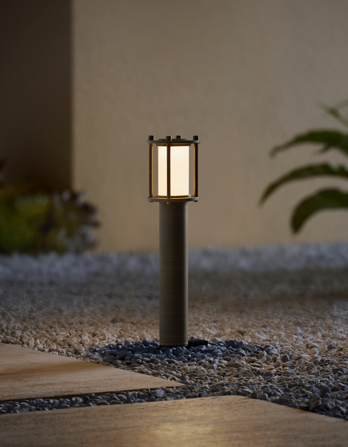 EVENING 10.7-in. Bollard – Antique Brass - Antique Brass#Finish_Antique Brass