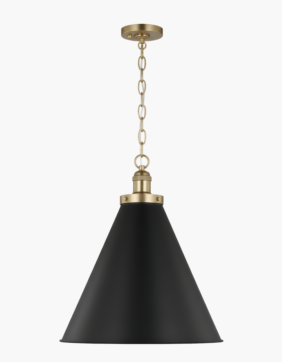 Rivet 1-Light Pendant - Black & Satin Gold / 12 in#Finish_Black & Satin Gold#Size_12 in