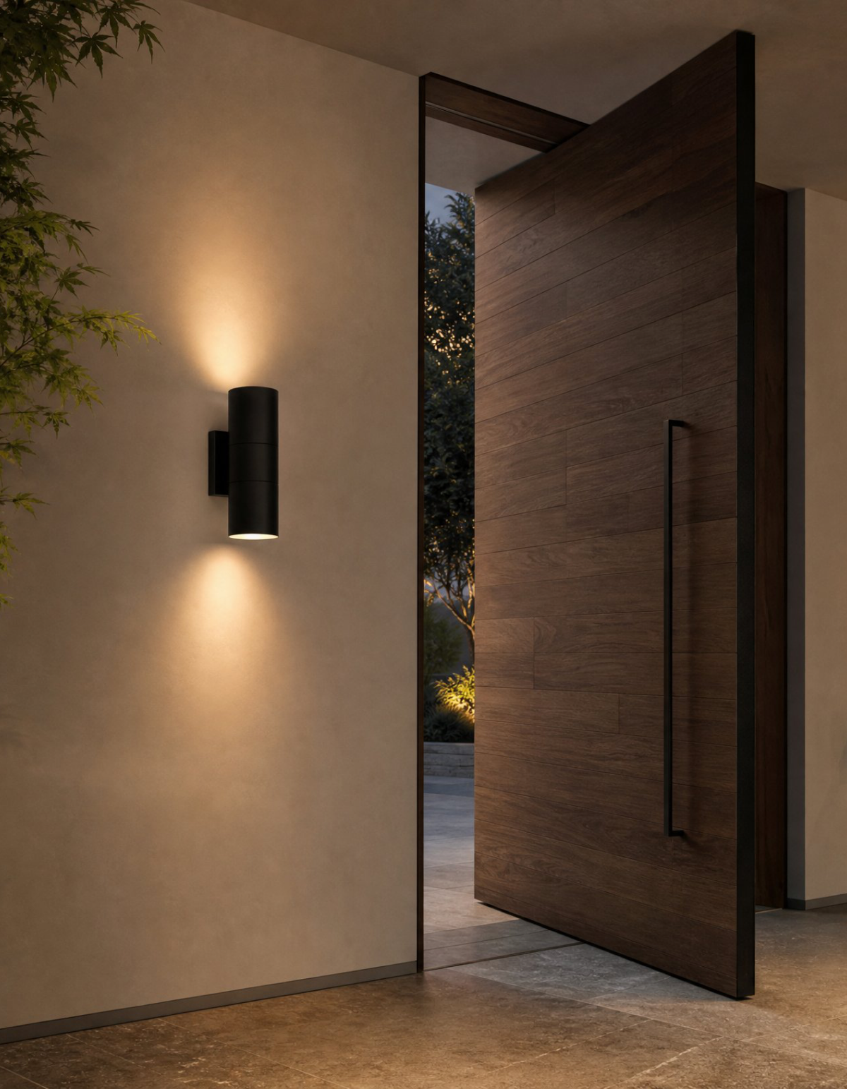 PIONEER 2-Light Outdoor Up/Down Wall Sconce - Black#Finish_Black