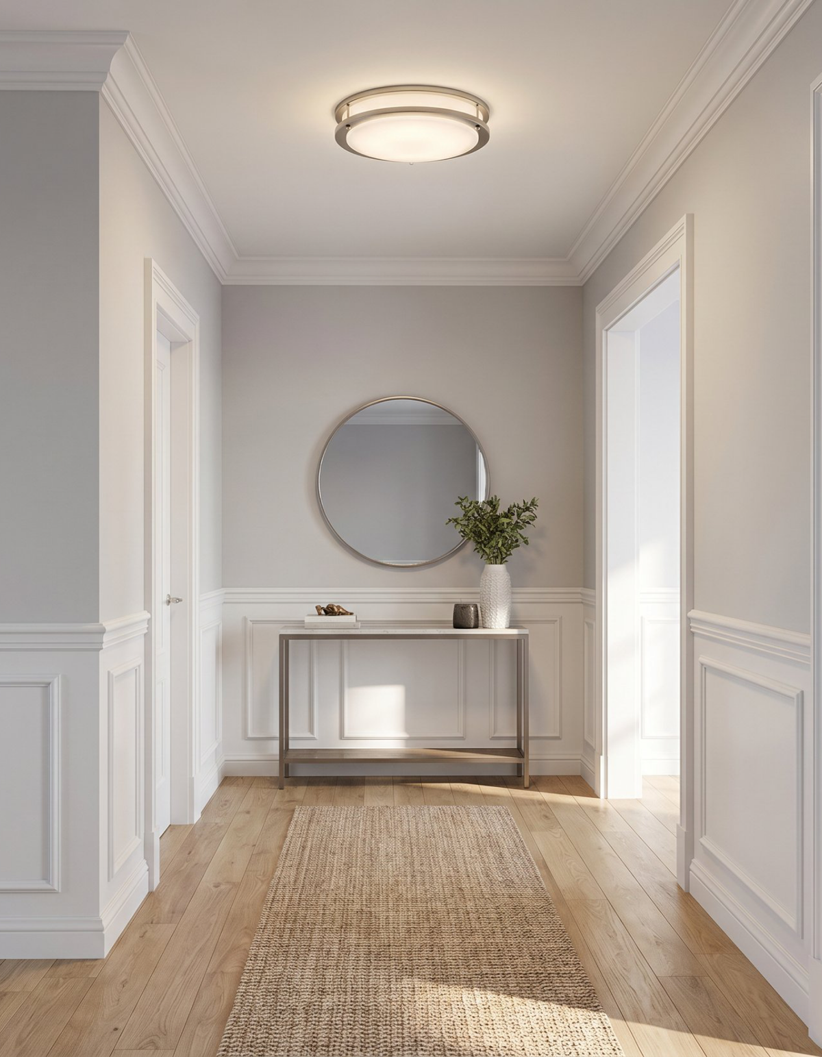 DAWN 16" double ring flush mount - Brushed Nickel#Finish_Brushed Nickel