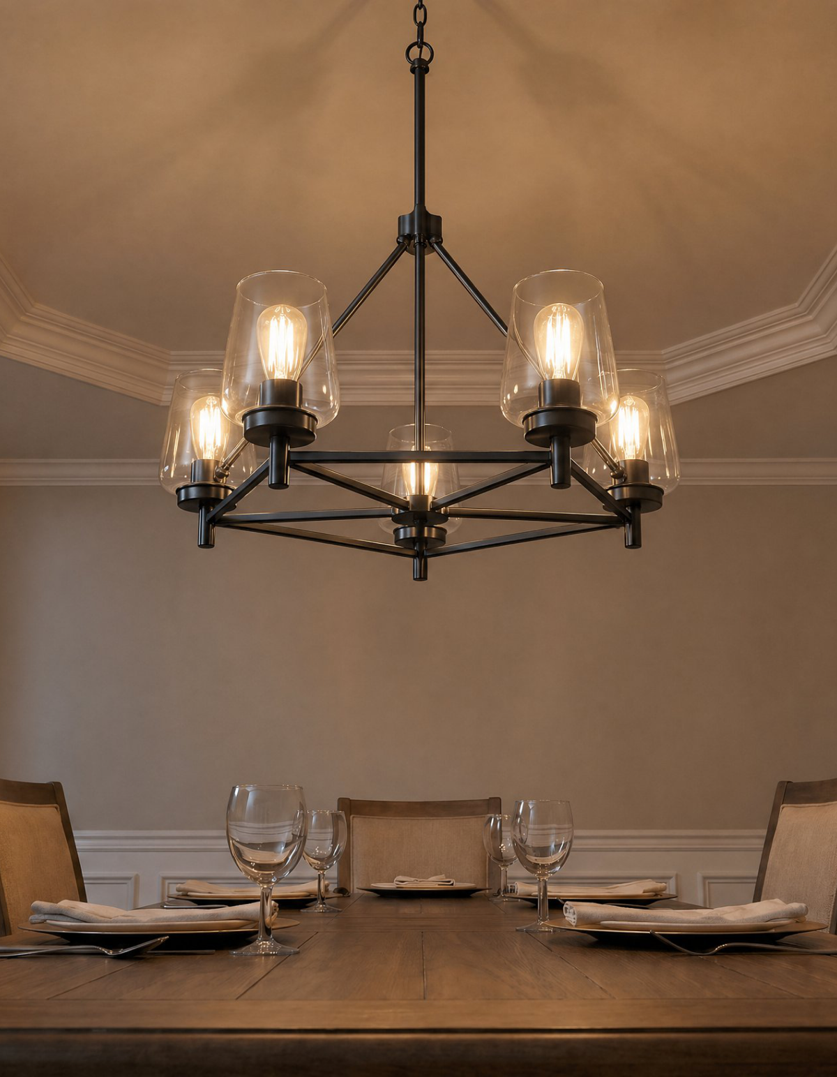 GILA 5-Light Chandelier - Black#Finish_Black