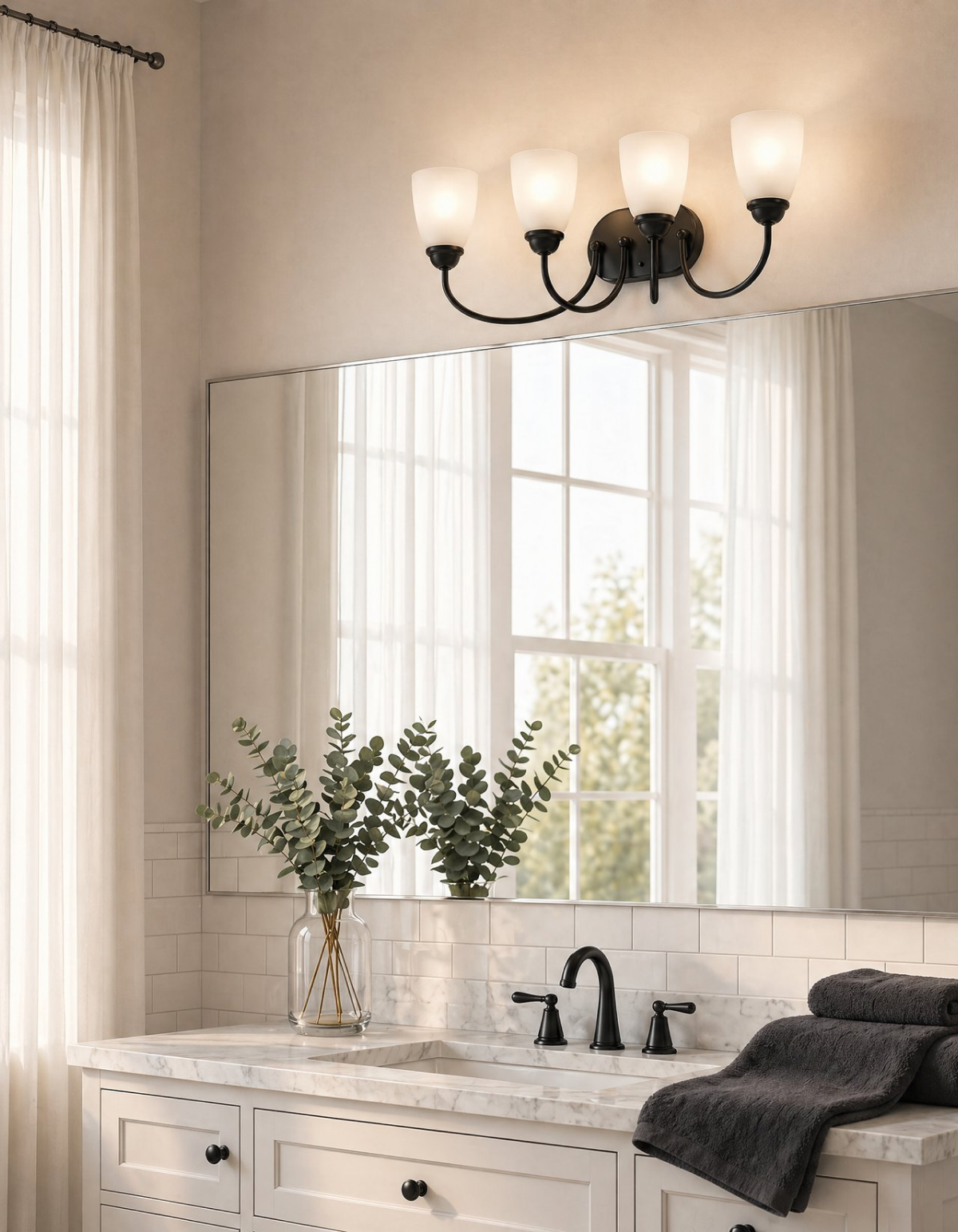 Laurel 4-Light Vanity Light - Black#Finish_Black