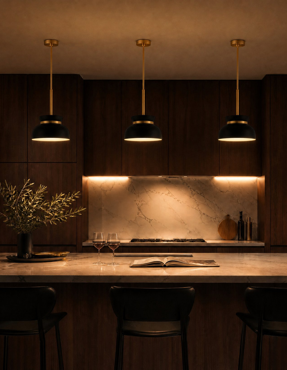 POTTER Medium 1-Light Pendant - Black & Satin Gold#Finish_Black & Satin Gold