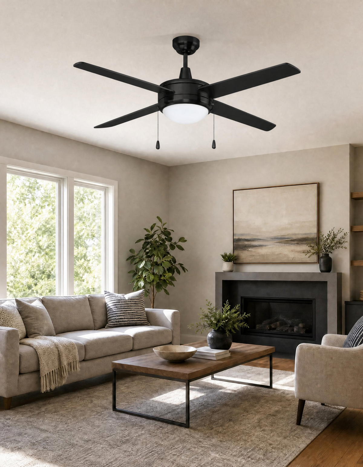 COBIA 52" 4-Blade Cobia Ceiling Fan - Matte Black#Finish_Matte Black