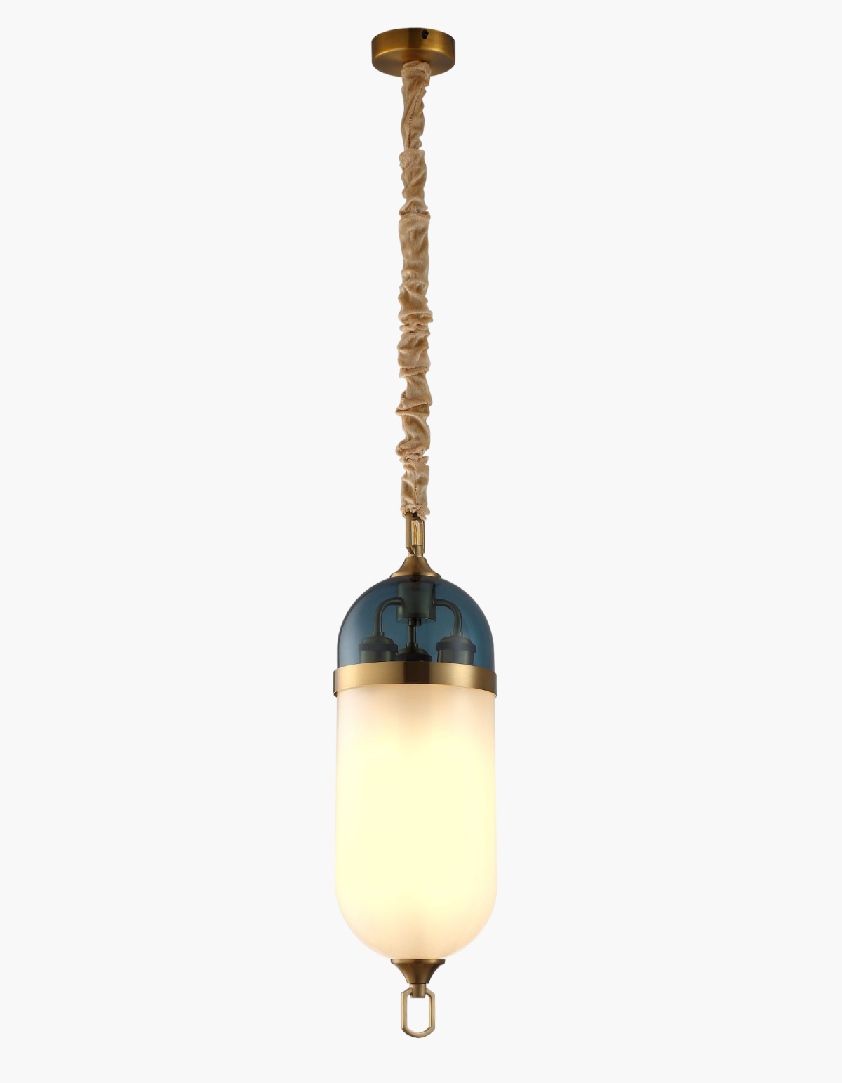 Calder 20-in. Kitchen Pill Pendant - Frosted White & Tinted Glass#Glass_Frosted White & Tinted Glass