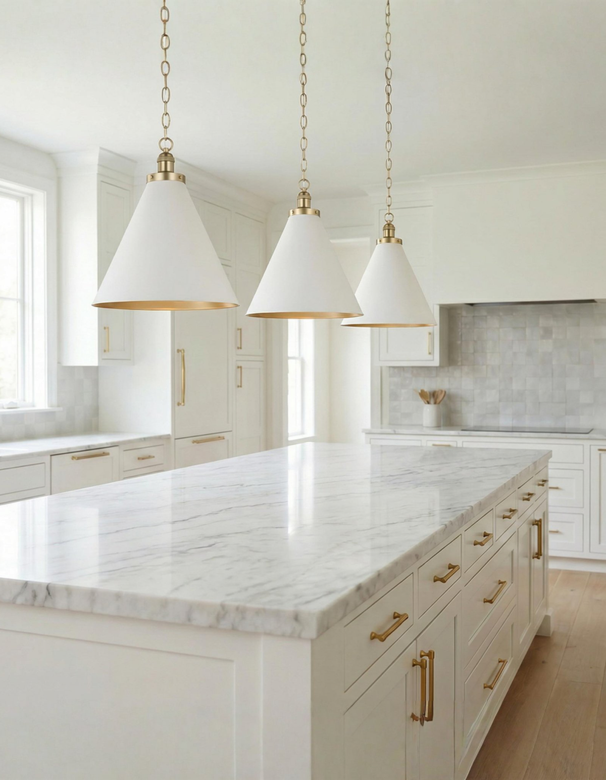 Rivet 1-Light Pendant - White & Satin Gold / 20 in#Finish_White & Satin Gold#Size_20 in